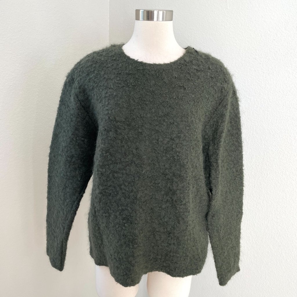 Msgm Womens 48 Dark Green Wool Mohair Blend Sweater Made In Italy Knit Top